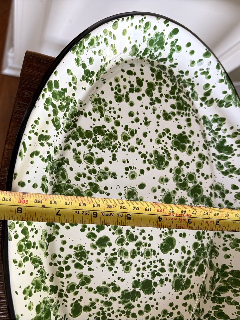 Red Co. Set of 4 Enamelware Metal Classic 13” platters Dinner Plates - Picture 7 of 8